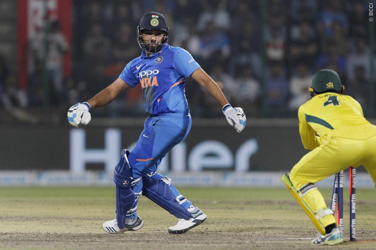 Rohit Sharma out in shameful form against australia in 5th odi at delhi