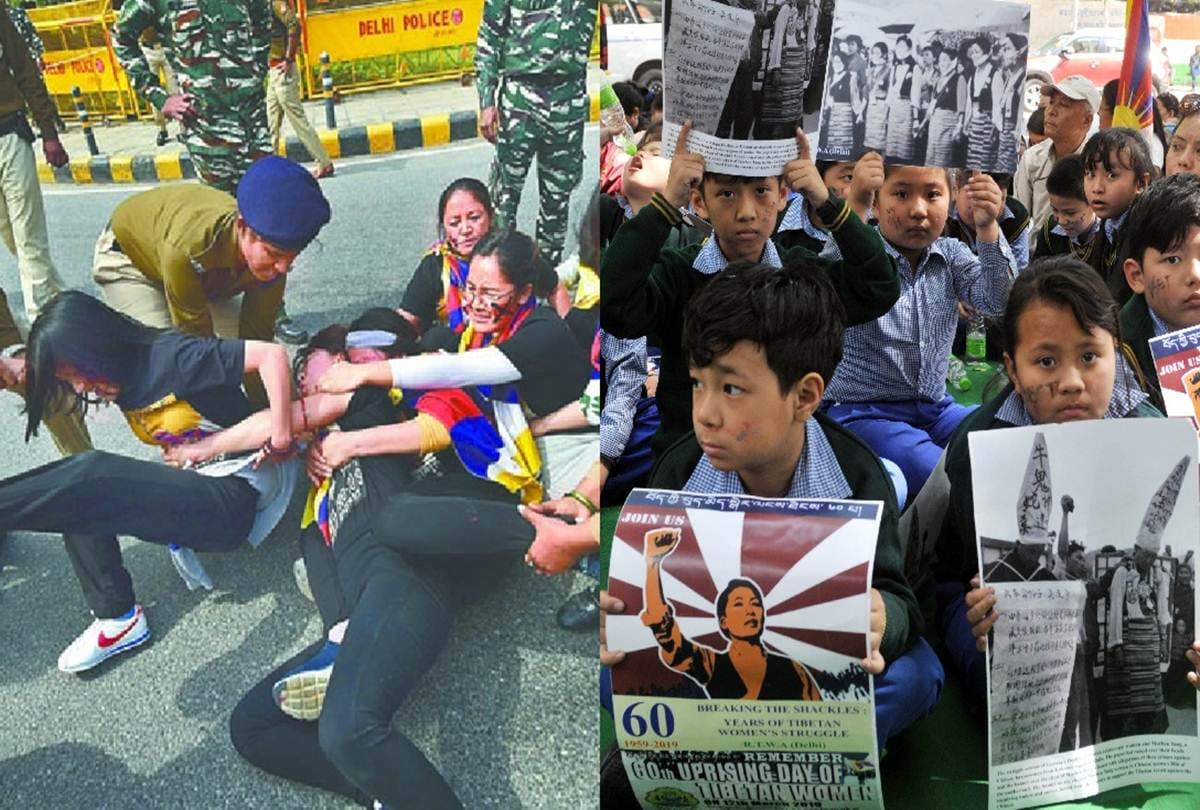 Tibet Women Association Protest on Jantar-Mantar, Delhi