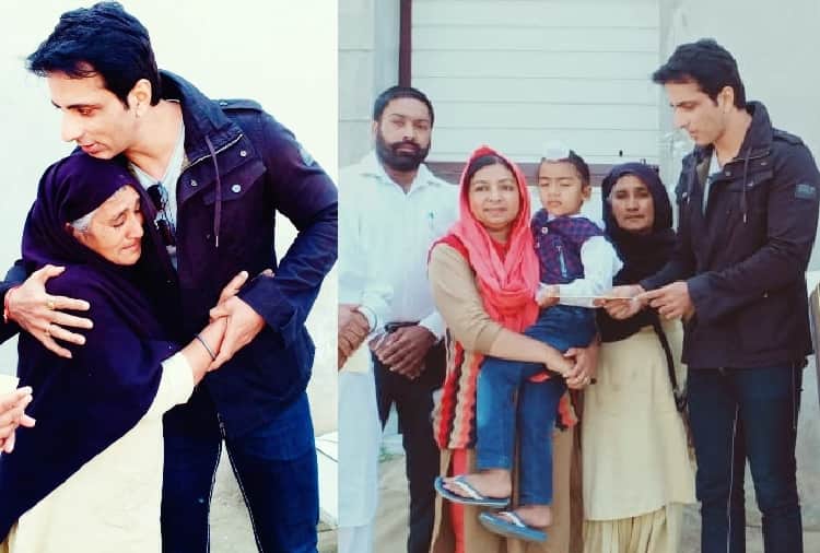 Bollywood actor sonu sood meets to martyr jaimal singh's Family in Moga