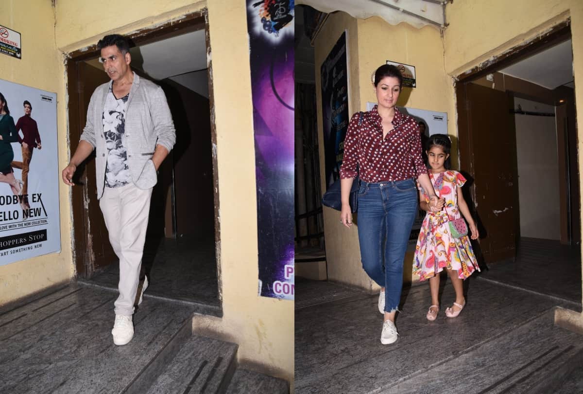Akshay Kumar spotted with wife Twinkle Khanna and daughter Nitara at pvr juhu