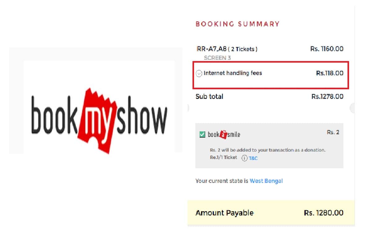 BookMyShow booked for Charging Internet Handling Fees, Case Filed In Consumer Court