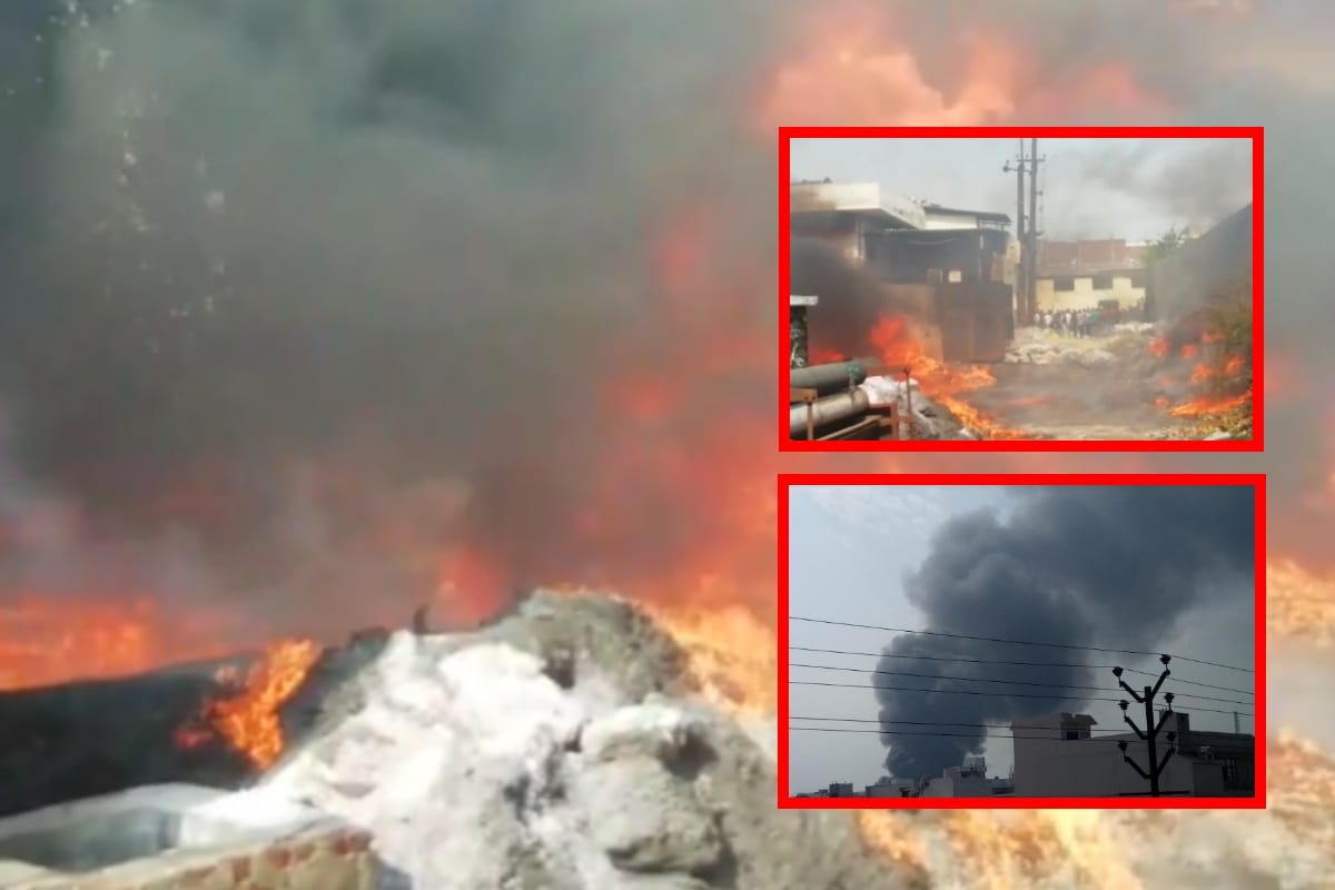 UP: A fierce fire in plastic factory in Meerut, half dozen vehicles of fire brigade on the spot