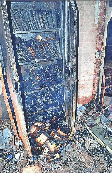 Anti-social elements set fire to government schools