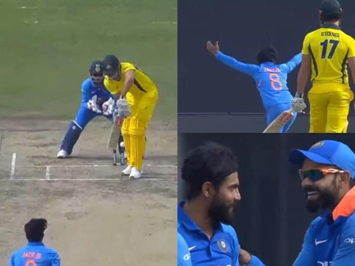 virat kohli mocks ravindra jadeja after false appeal against marcus stoinis