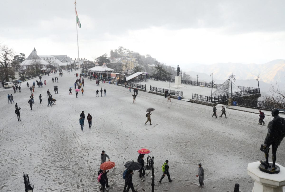 Snowfall in March after two years in Shimla