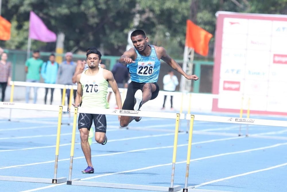 Dharun Ayyasamy betters own 400m hurdles national record in fed cup 2019