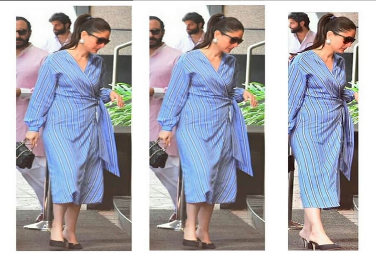 Kareena Kapoor looks stunning at son Taimur annual day her blue wrap dress is worth just Rs 1499