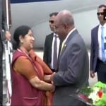 मालदीव पहुंचीं विदेश मंत्री सुषमा स्वराज