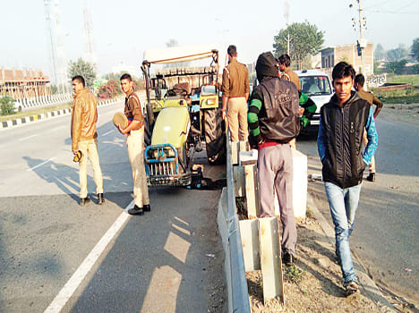 Crushed by driver's own tractor
