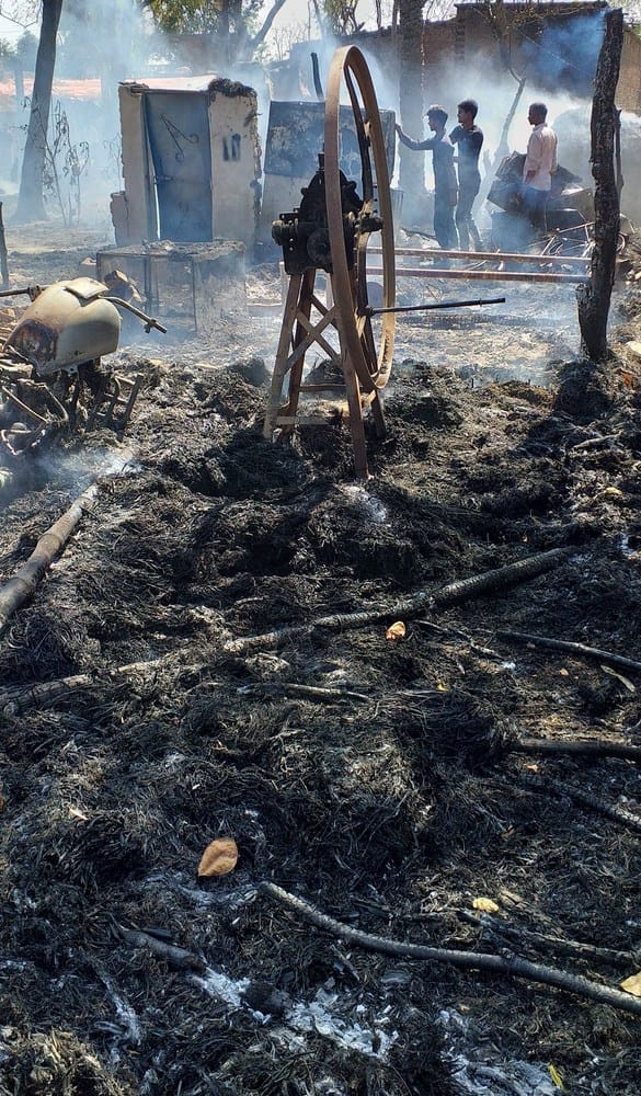 fire in baghanala village
