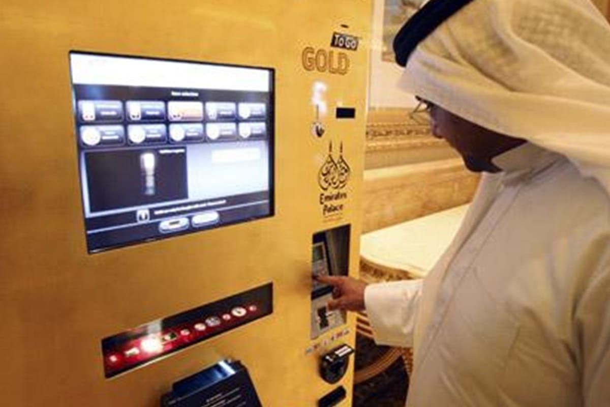 not rupees but you can withdraw gold from these arms of Abu Dhabi