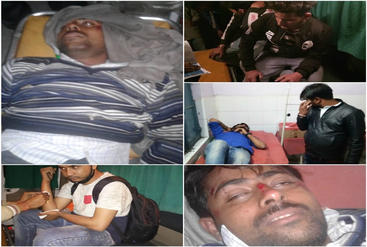 Around twenty passengers injured due to Truck hit on parked bus back side at Moradabad