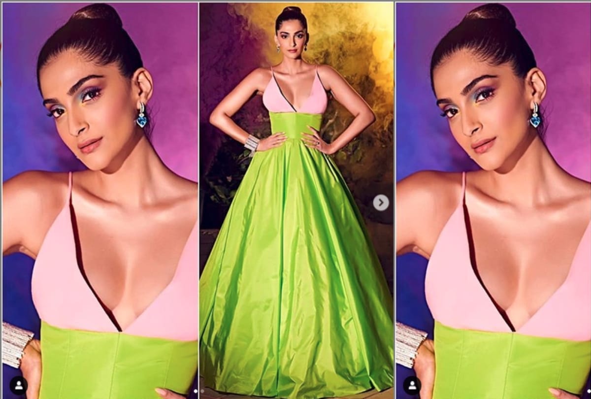 when sonam kapoor trolled for green and pink heavy gown