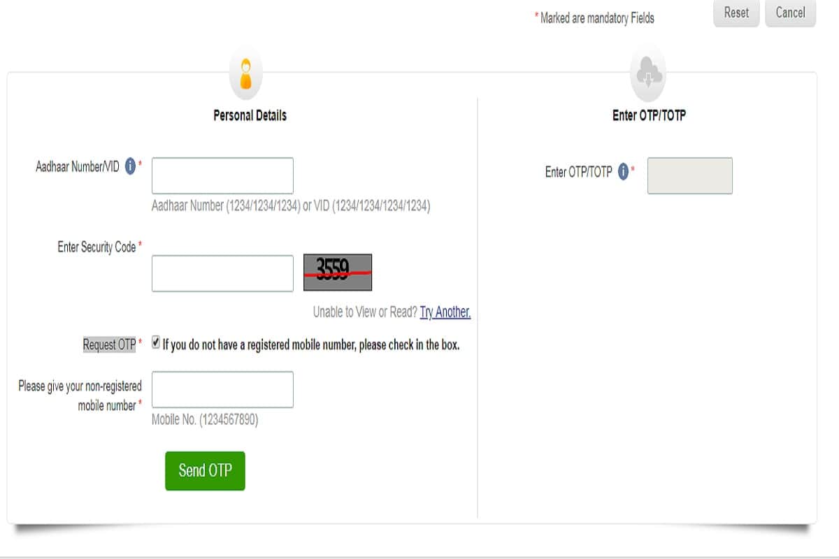 How to get aadhaar card if mobile number is not registered, step by step proccess