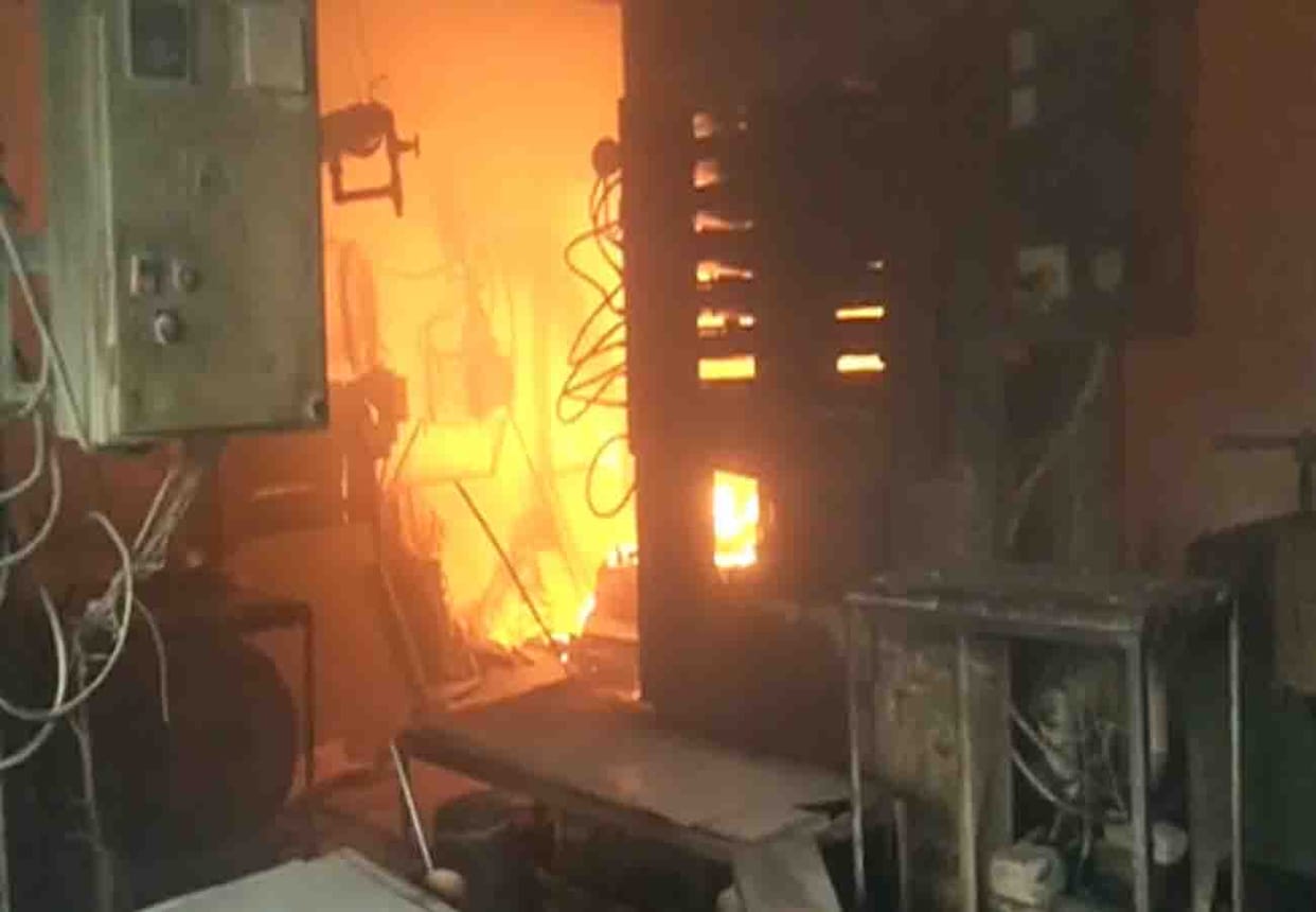 Fire in Rubber Factory in Kanpur