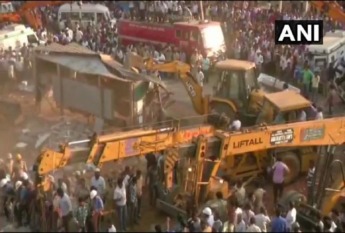 An under construction building collapses in Dharwad, Karnatak, Search operation underway