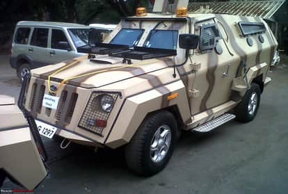 Mahindra marksman armoured personnel carrier at delhi airport