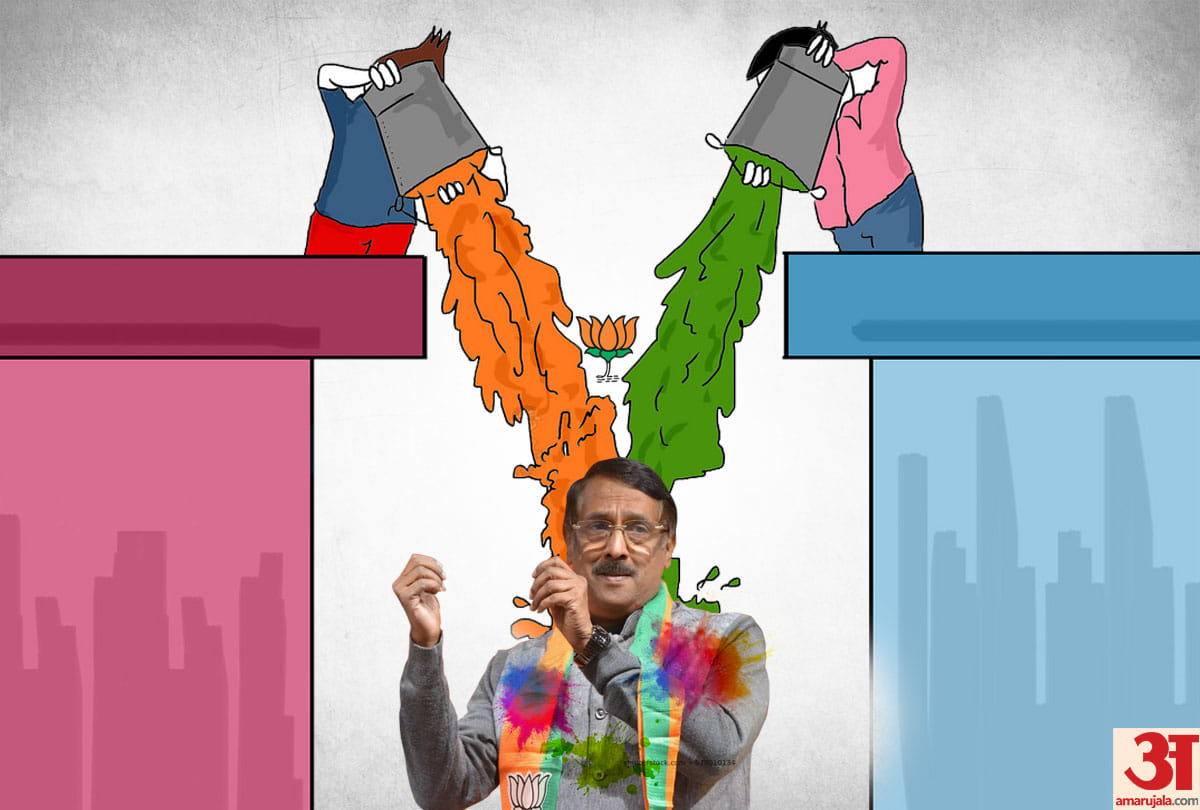 Lok Sabha Election 2019: Before Holi leaders splashed in BJP Congress colours