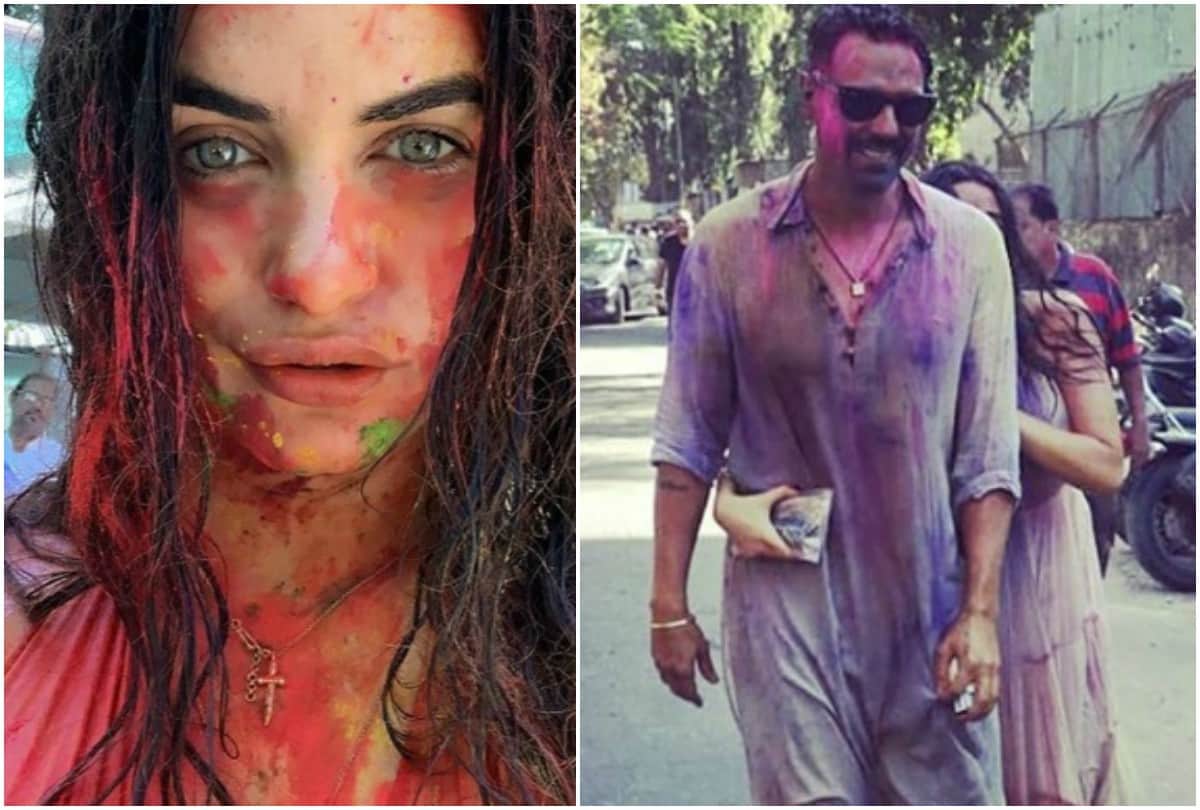 Arjun Rampal along with girlfriend Gabriella Demetriades celebrates Holi