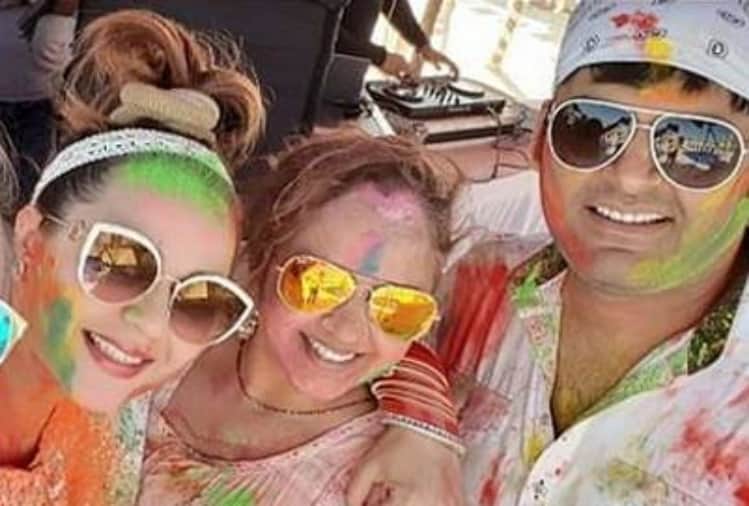 kapil sharma celebrated his first holi after marriage with ginni chatrath