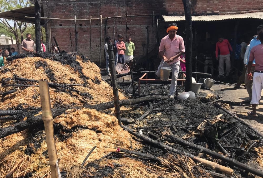 Two died in gosaiganj when a fire broke out in a home.