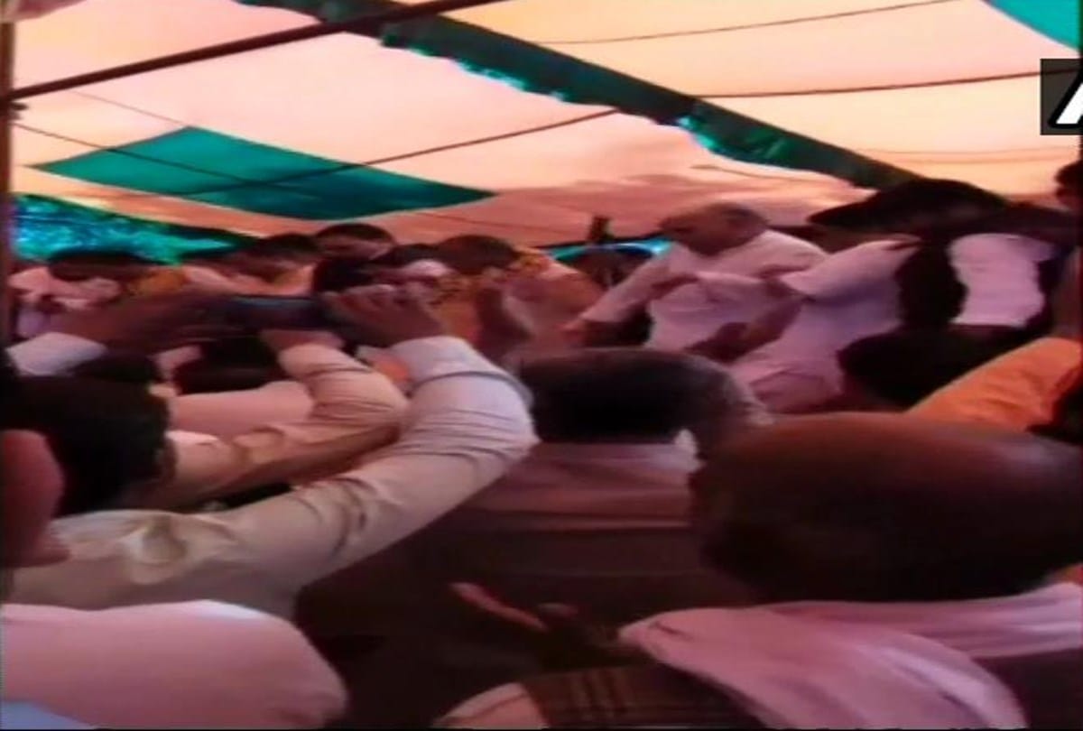 Stage collapsed during BJP's holi milan programme in Sambhal