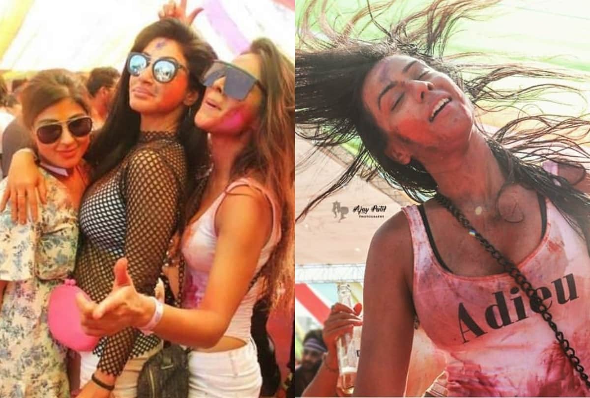 nia sharma and reyhna pandit kissed each other at holi party