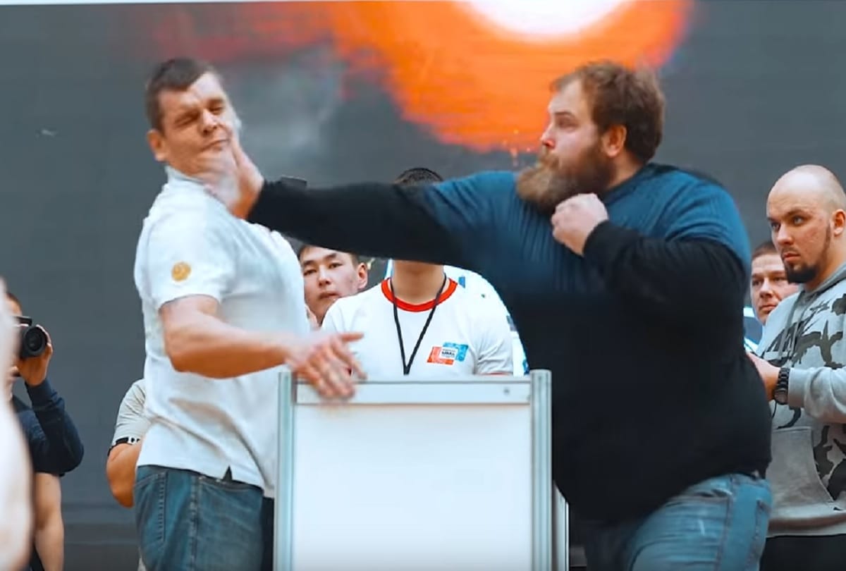 bizarre Russian slap competition each other hard and win video viral of slapping championship 