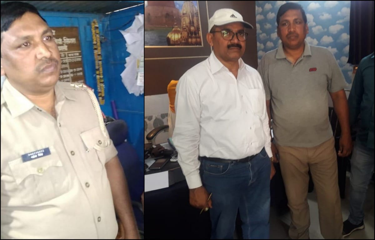 Inspector caught by anti corruption team take bribe in varanasi