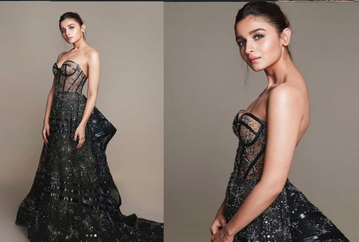 Filmfare Awards 2019 Alia Bhatt rocked in black shimmer gown