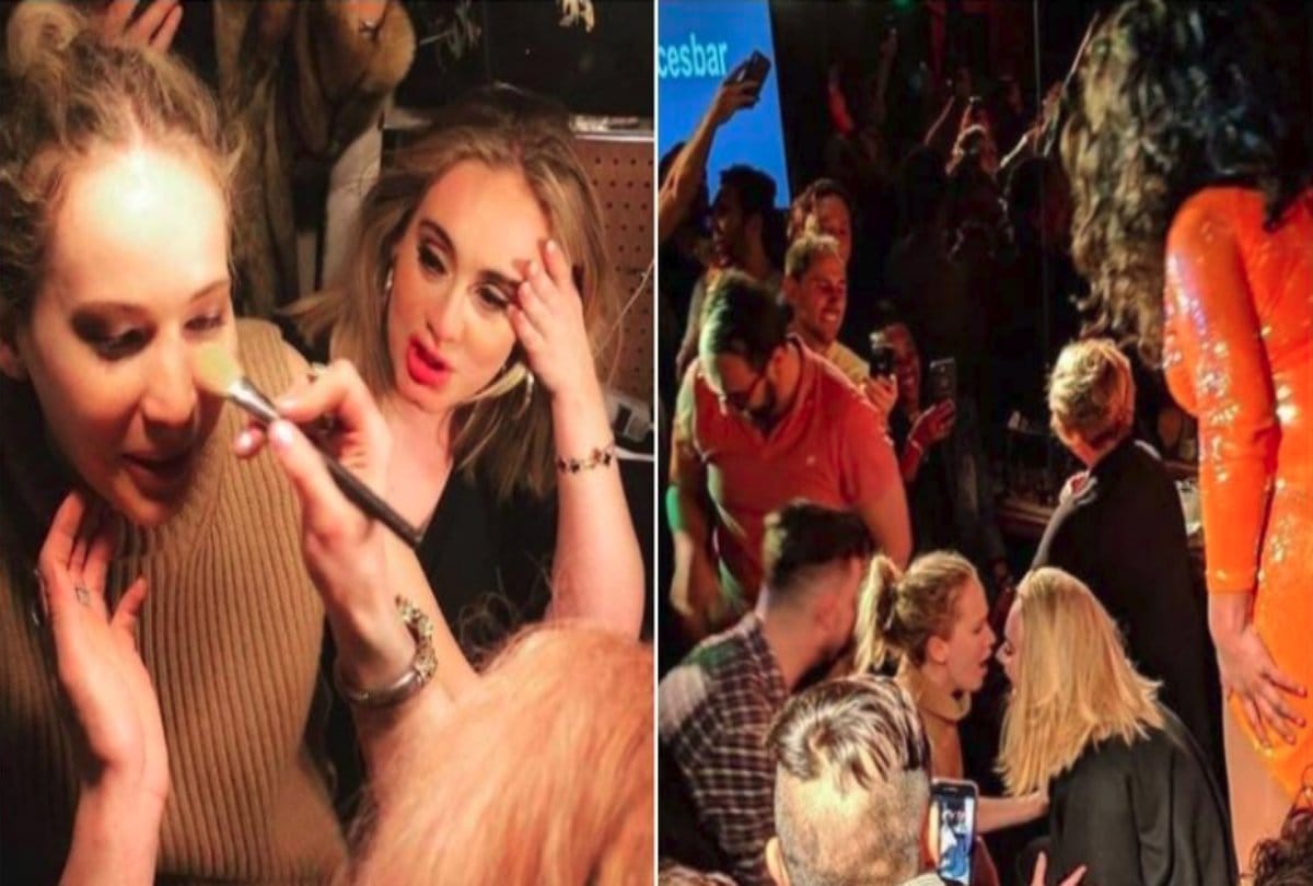 Jennifer Lawrence and Adele danced in american day bar
