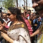 नामांकन से पूर्व मीडिया से मुखातिब हेमा मालिनी
