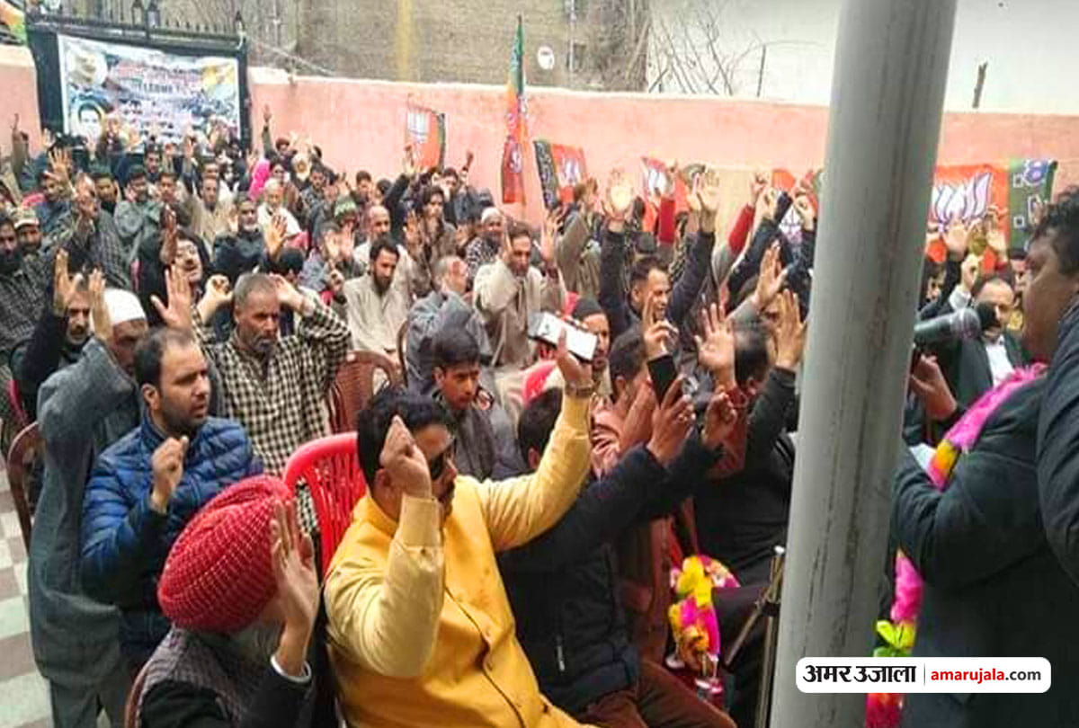 lok sabha election 2019 bjp party workers dancing while campaigning for election in anantnag kashmir