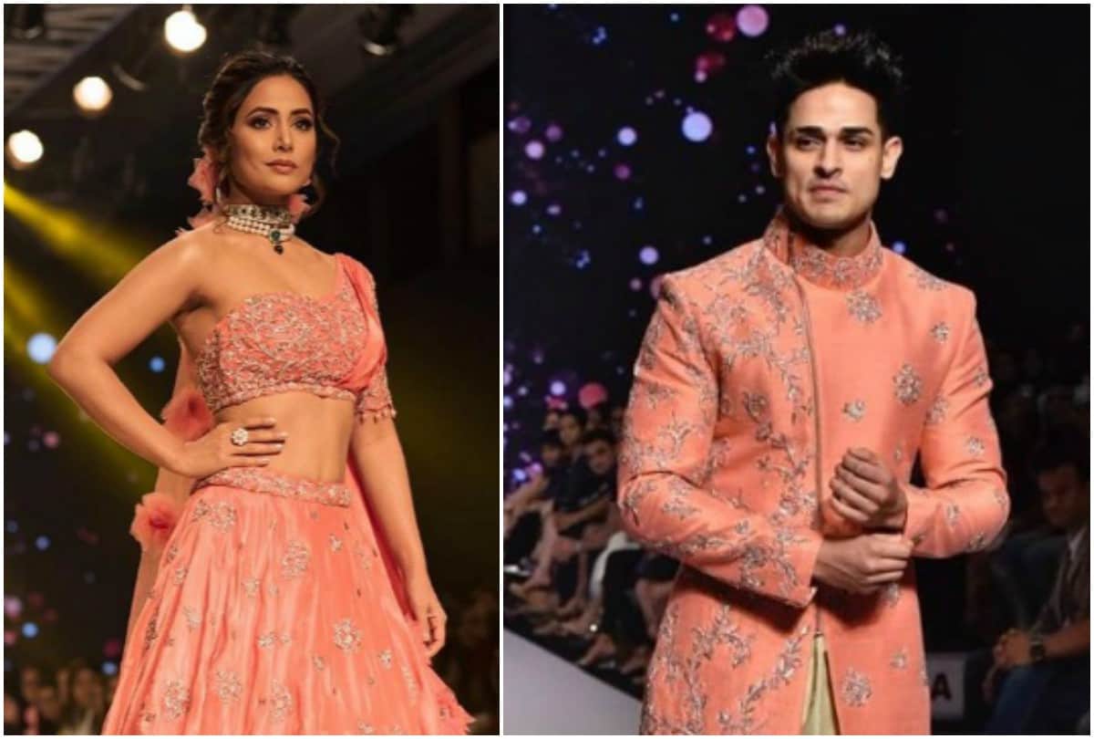 Hina Khan Priyank Sharma ramp walk for Sonali Jain at Bombay Times Fashion Week 2019