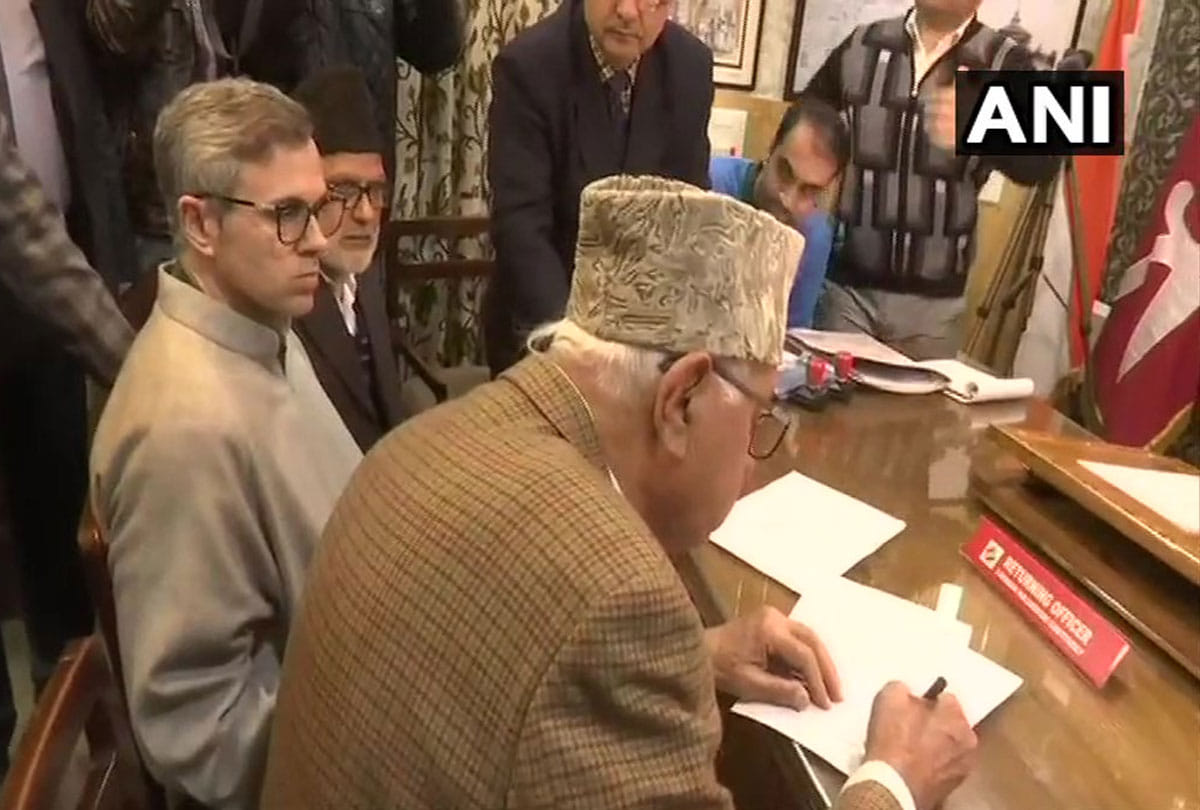 lok sabha election 2019: National Conference candidate Farooq Abdullah files nomination srinagar