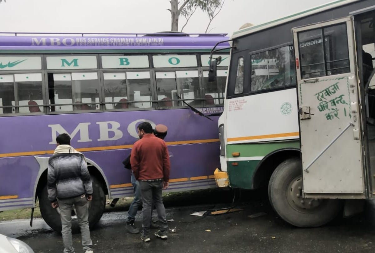 Rampur Himachal Pradesh 15 injured HRTC and Private bus Accident