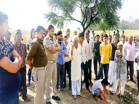 The body of the farmer hanged