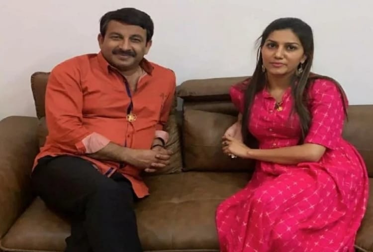 Lok sabha 2019, Sapna chaudhary meets bjp delhi president manoj tiwari