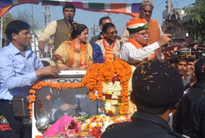 Lok sabha 2019, Haryana CM Manohar lal road show in panipat