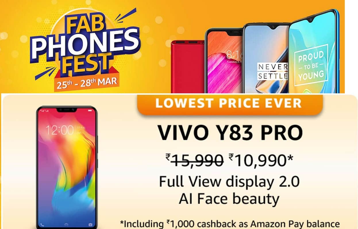 Amazon Fab Phones Fest Sale: Buy Realme U1, Huawei Y9 2019, Vivo Y83 Pro, mi a2 with heavy discount
