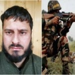 पकड़े गए आतंकी की तस्वीर व सेना के जवान