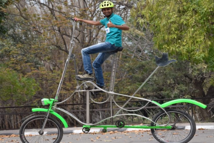 Chandigarh's Man give message to save environment by unique cycle