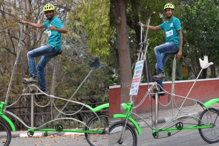 Chandigarh's Man give message to save environment by unique cycle