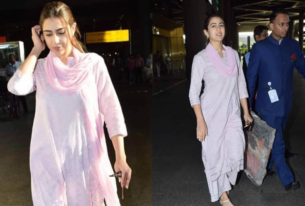 sara ali khan spotted at mumbai airport without make up