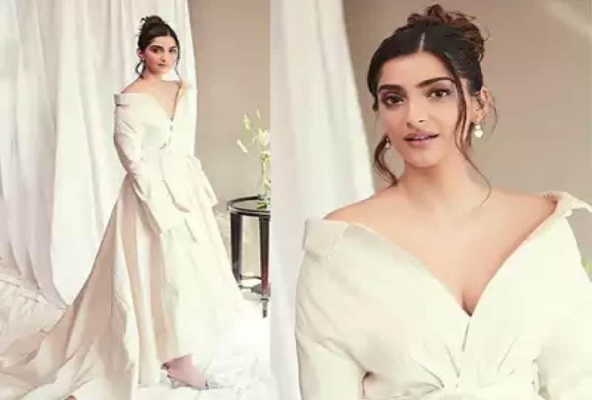 sonam kapoor grab everyones attention with shirt style gown
