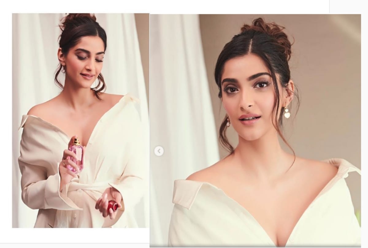 sonam kapoor grab everyones attention with shirt style gown