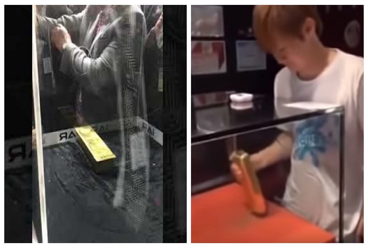 dubai airport 20kg gold bar challenge viral video