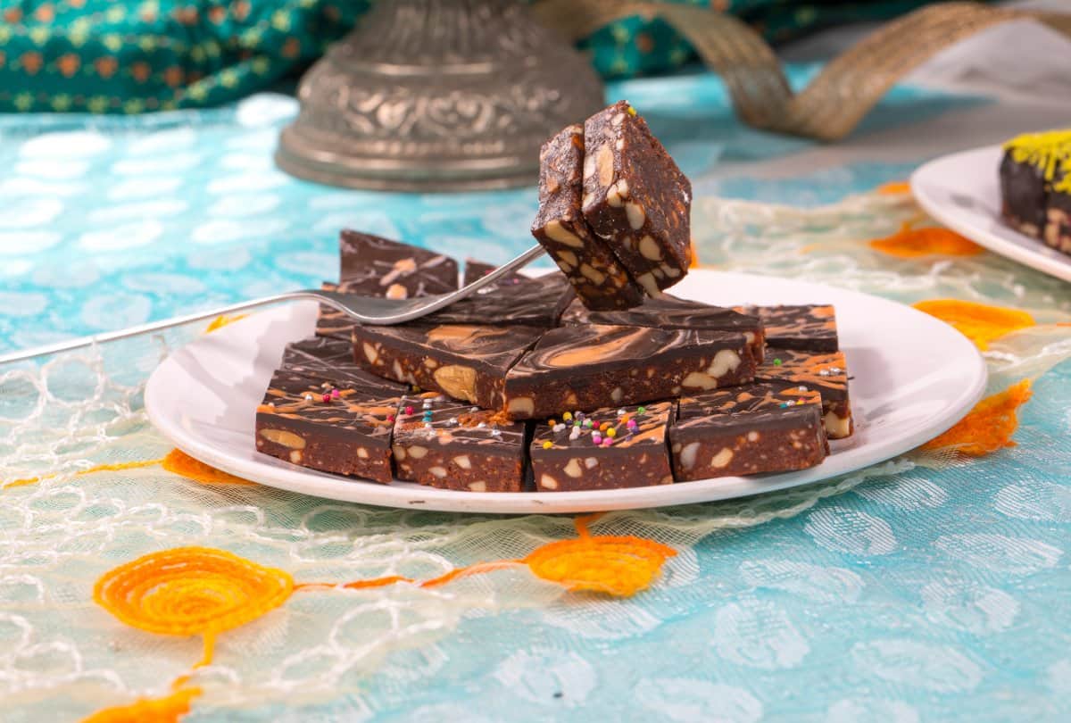chocolate dry fruit barfi recipe