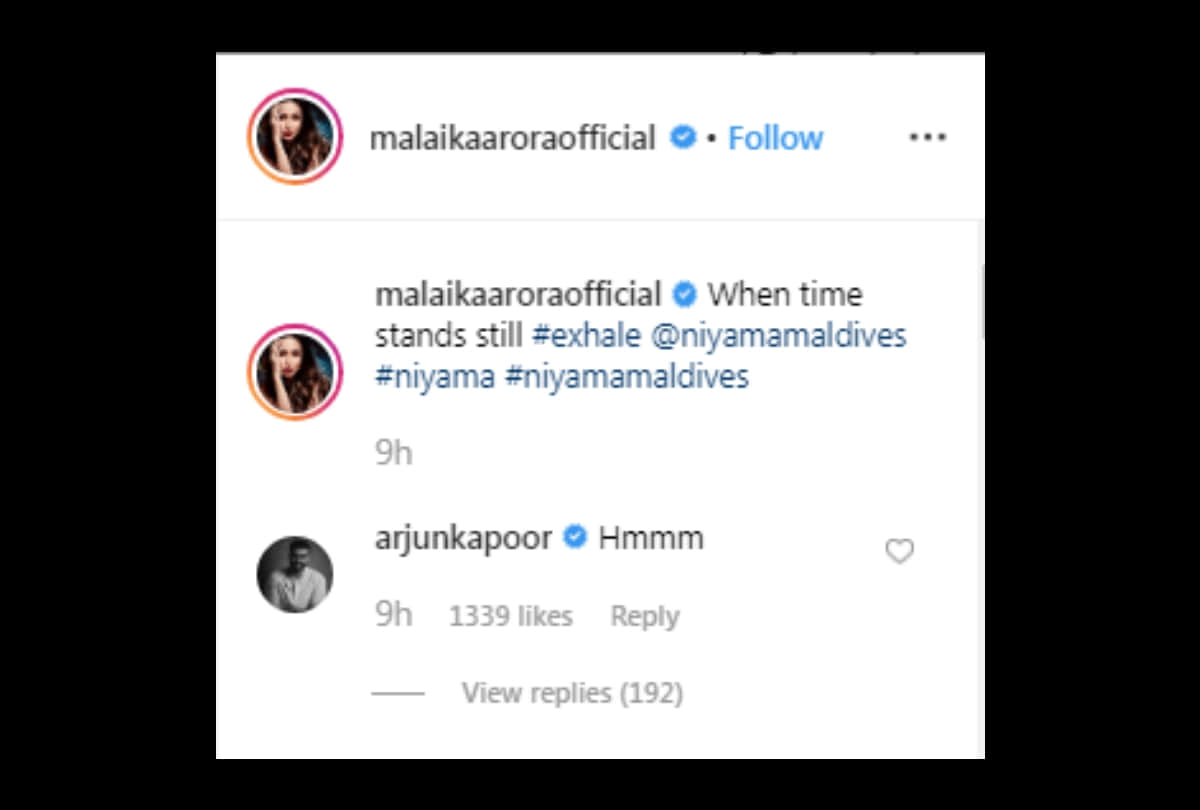 malaika arora share hot picture arjun kapoor comments