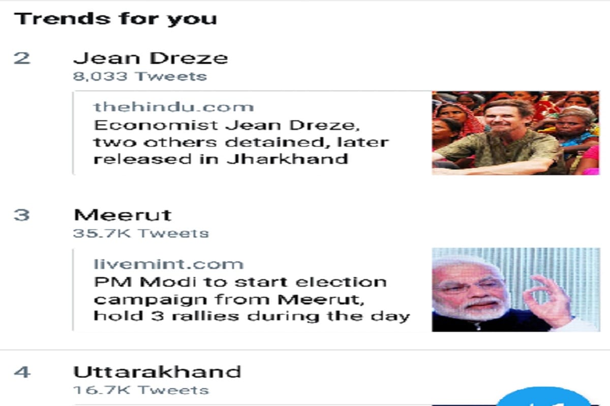 Meerut, The impact of PM Modi's rally, Hashtag Meerut remained at number three on Twitter